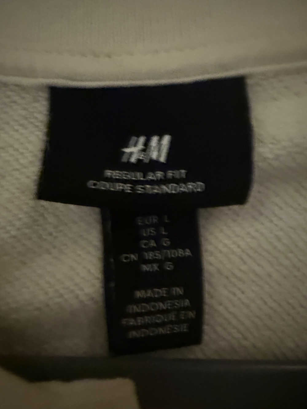 H&M Cream Polo Sweatshirt with Lavender Stripe Collar - Picture 3 of 3